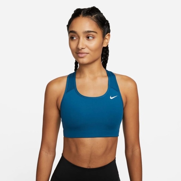 NIKE SPORTS BRA SWOOSH NON-PAD - BLUE MARINA/WHITE WOMEN - Picture 1 of 7